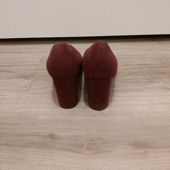 Burgundy Suede Heels - Picture 2 of 4